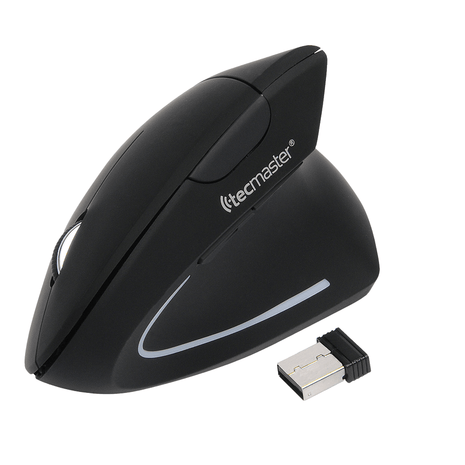 MOUSE VERTICAL TECMASTER DUAL WIRELESS Y BLUETOOTH RECARGABLE TIPO - C NEGRO - Technosun