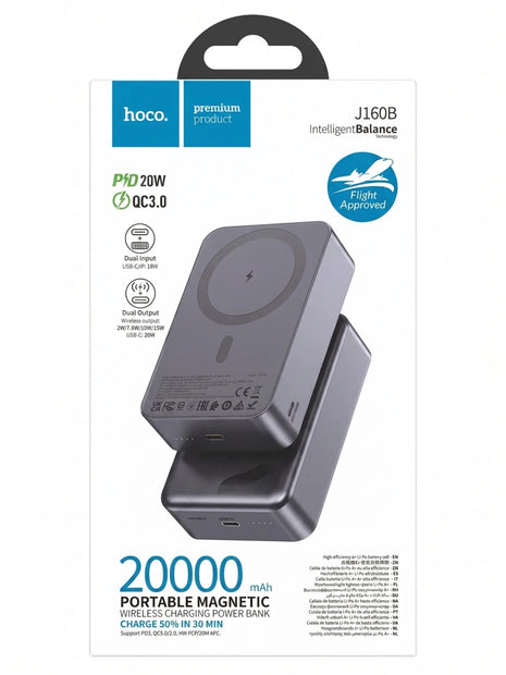 Power Bank Hoco J160B 20000mAh Carga Magnética iPhone 20W - Technosun