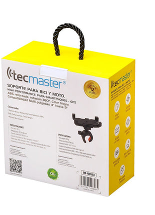 SOPORTE TECMASTER PARA MOTO Y BICICLETA 4" A 9" ROTACION 360° - Technosun