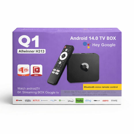 TV Box Q1 Allwinner H313 Android 10 8GB RAM 128GB 4K - Technosun