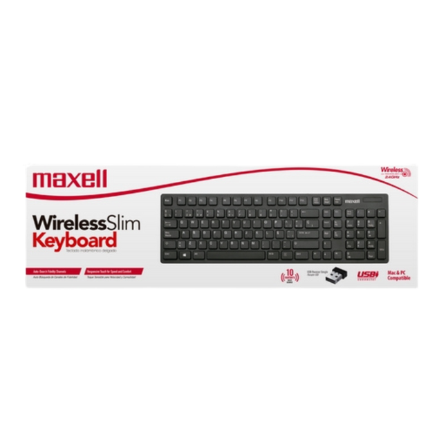 Maxell WKB-20 – Teclado Inalámbrico Cómodo y Silencioso para Uso Diario